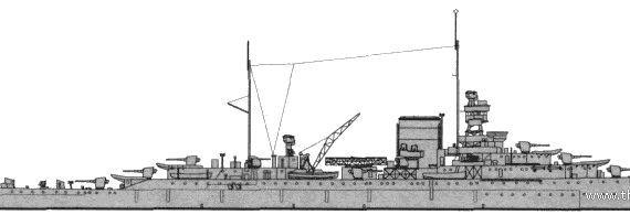 Крейсер HMS Effingham (1940) - чертежи, габариты, рисунки