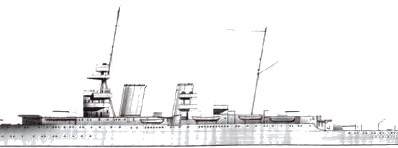 HMS Effingham (Heavy Cruiser) (1925) - drawings, dimensions, pictures