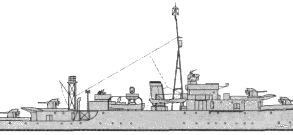 Корабль HMS Egret (Sloop) (1943) - чертежи, габариты, рисунки