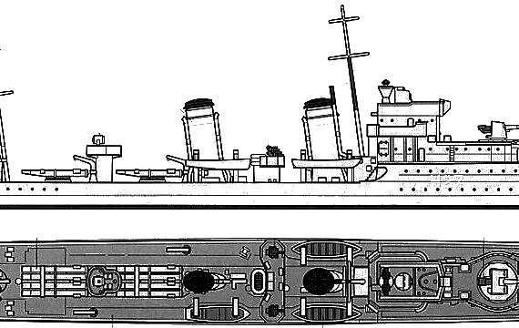 Корабль HMS Electra H-27 - чертежи, габариты, рисунки
