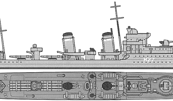HMS Electra H-27 (Destroyer) - drawings, dimensions, figures