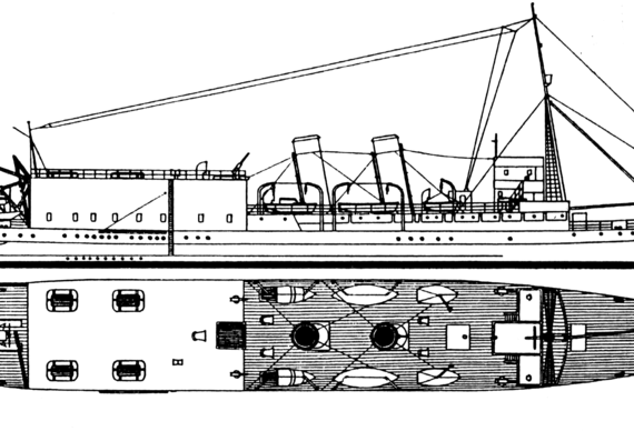 HMS Engadine (Seaplane Tender) (1914) - drawings, dimensions, pictures