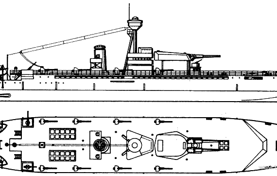 HMS Erebus I02 (Monitor) (1916) - drawings, dimensions, pictures
