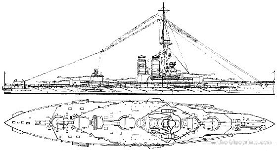 Combat ship HMS Erin (1916) - drawings, dimensions, pictures