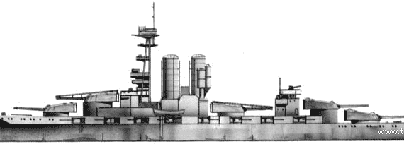 Корабль HMS Erin (Battleship) (1916) - чертежи, габариты, рисунки