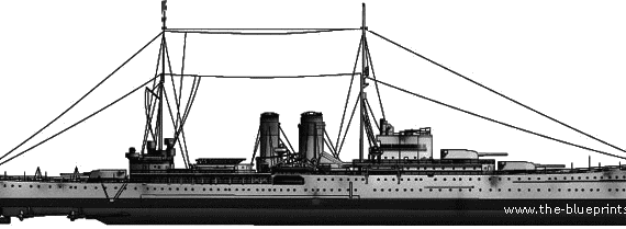 Корабль HMS Exeter (Heavy Cruiser) - чертежи, габариты, рисунки