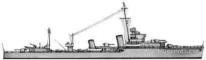 Эсминец HMS Faulknor (Destroyer) (1942) - чертежи, габариты, рисунки