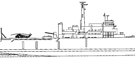 Корабль HMS Fearless - чертежи, габариты, рисунки