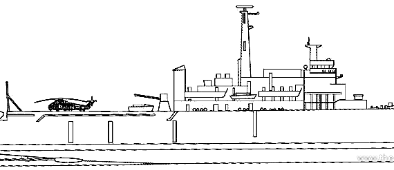 Корабль HMS Fearless L10 (LPD) - чертежи, габариты, рисунки