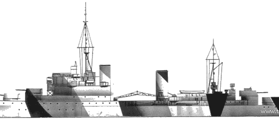 Крейсер HMS Fiji (1941) - чертежи, габариты, рисунки