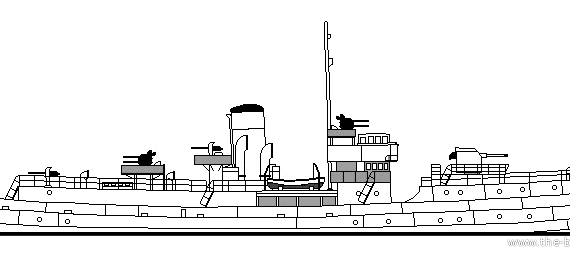 Корабль HMS Flower Class Corvette (1944) - чертежи, габариты, рисунки