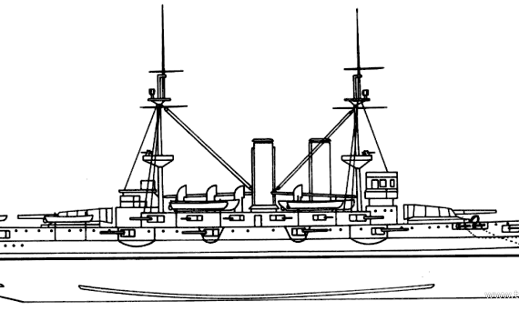 Корабль HMS Formidable (Battleship) (1901) - чертежи, габариты, рисунки