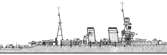 Крейсер HMS Frobisher (1942) - чертежи, габариты, рисунки