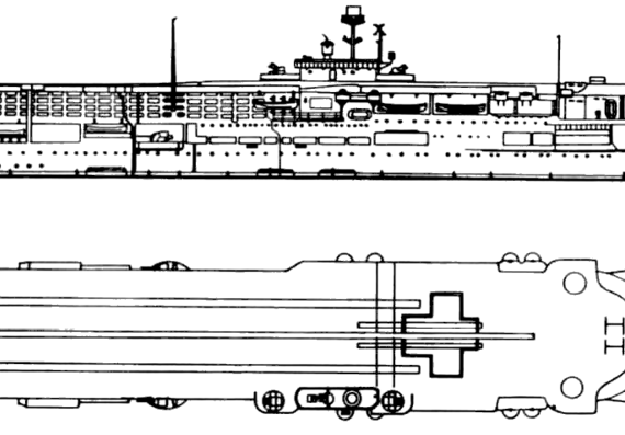 Авианосец HMS Furious 1940 (Aircraft Carrier) - чертежи, габариты, рисунки