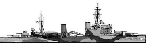 Cruiser HMS Gambia (1942) - drawings, dimensions, pictures