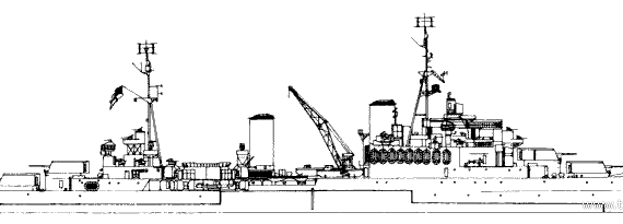 Cruiser HMS Gambia (1943) - drawings, dimensions, pictures