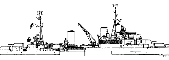 Корабль HMS Gambia (Light Cruiser) (1943) - чертежи, габариты, рисунки