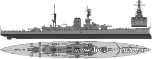 Корабль HMS Glorious (1917) - чертежи, габариты, рисунки