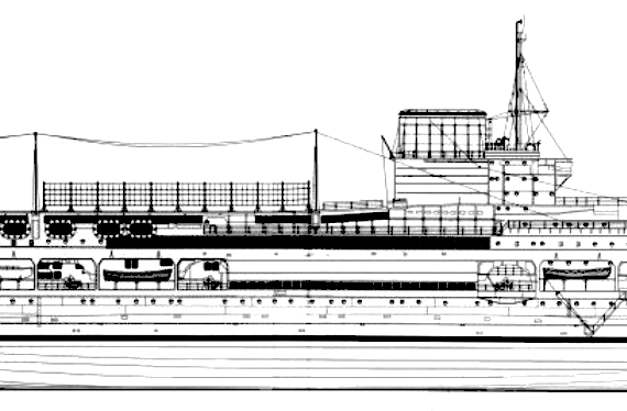 Aircraft carrier HMS Glorious 1937 {Aircraft Carrier) - drawings, dimensions, pictures