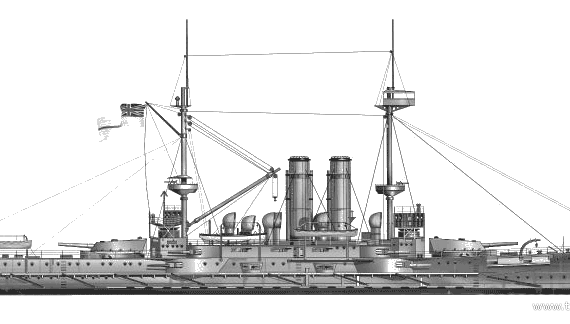 Combat ship HMS Glory (1906) - drawings, dimensions, pictures