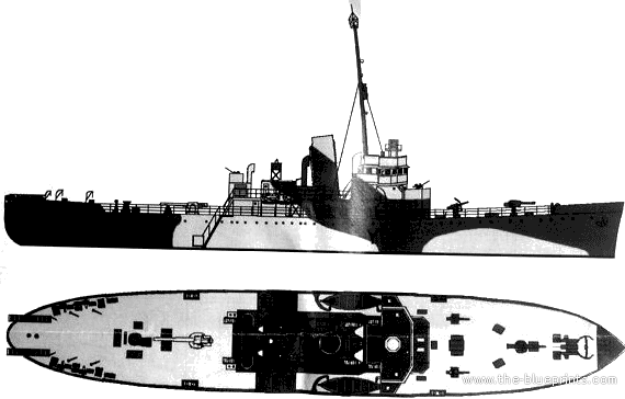 HMS Gorleston ((Sloop) (1943) - drawings, dimensions, pictures