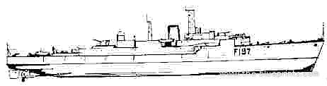 Корабль HMS Grenville F197 (Frigate) - чертежи, габариты, рисунки