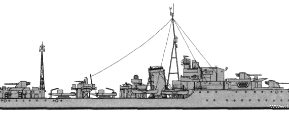 HMS Grenville R97 (Destroyer) (1944) - drawings, dimensions, pictures