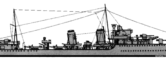 Destroyer HMS Greyhound (Destroyer) (1939) - drawings, dimensions, pictures