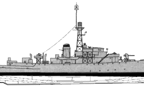 Корабль HMS Hadleigh Castle K335 (Corvette) (1944) - чертежи, габариты, рисунки