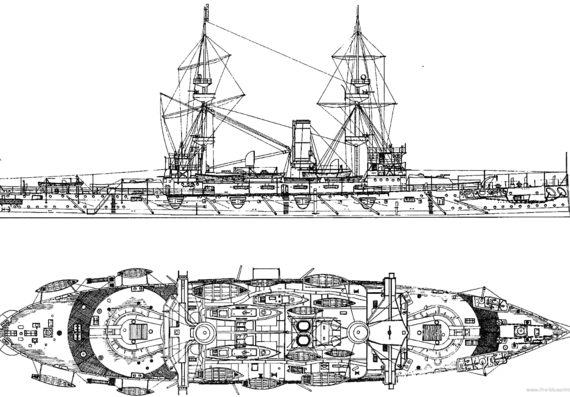 Корабль HMS Hannibal (Battleship) (1898) - чертежи, габариты, рисунки