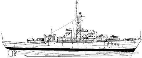 HMS Hedingham Castle F386 (Frigate) - drawings, dimensions, figures