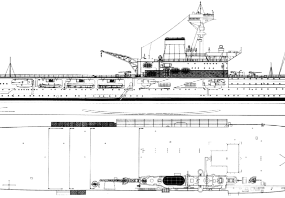 Авианосец HMS Hermes R12 (Aircraft Carrier) - чертежи, габариты, рисунки