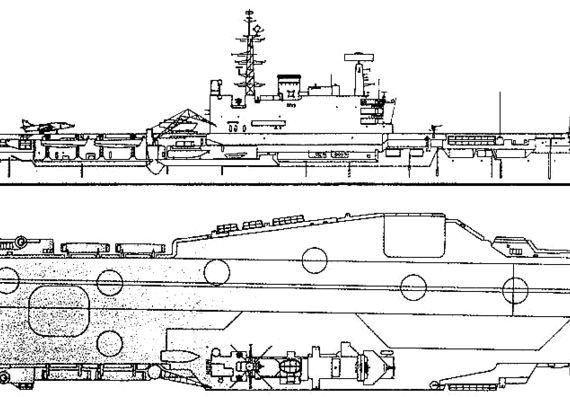 Авианосец HMS Hermes R12 (INS Viraat R22) - чертежи, габариты, рисунки