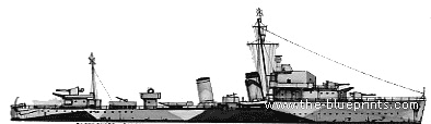 Destroyer HMS Highlander (Destroyer) (1942) - drawings, dimensions, pictures