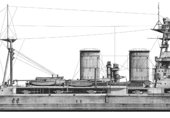 Боевой корабль HMS Hood (1920) - чертежи, габариты, рисунки