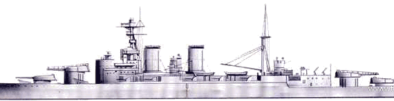 Корабль HMS Hood (Battlecruiser) (1920) - чертежи, габариты, рисунки