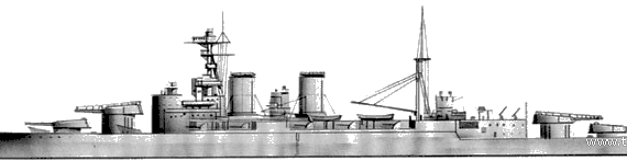 Крейсер HMS Hood (Battlecruiser) (1939) - чертежи, габариты, рисунки