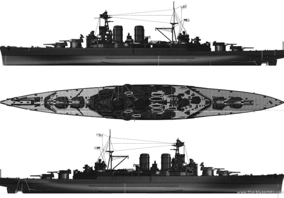 Корабль HMS Hood (Battlecruiser) (1941) - чертежи, габариты, рисунки