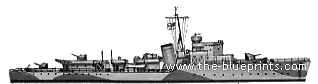 Корабль HMS Hunt (Destroyer Escort) (1944) - чертежи, габариты, рисунки