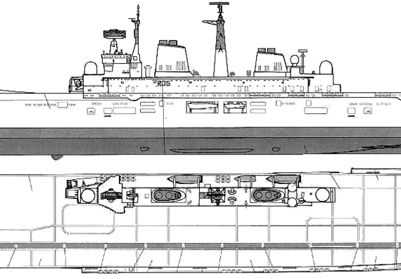 Корабль HMS Iinvincible (1982) - чертежи, габариты, рисунки
