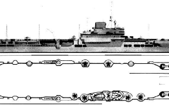 Корабль HMS Illustrious - чертежи, габариты, рисунки