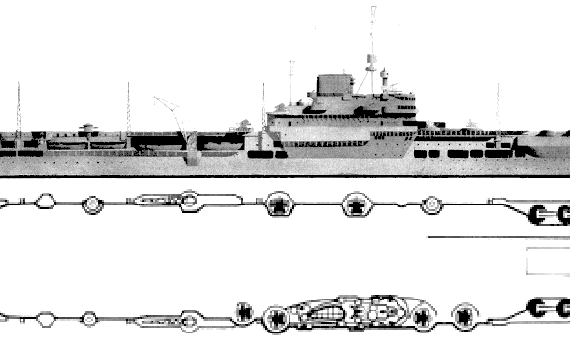Корабль HMS Illustrious CV-7 (Aircraft Carrier) - чертежи, габариты, рисунки