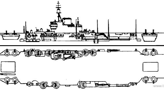 Корабль HMS Implacable (Aircraft Carrier) - чертежи, габариты, рисунки