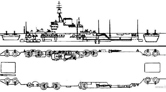 Корабль HMS Implacable (Aircraft Carrier) (1944) - чертежи, габариты, рисунки