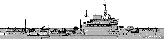 Корабль HMS Indomitable (Aircraft Carrier) (1943) - чертежи, габариты, рисунки