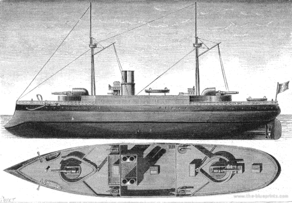 Корабль HMS Indomitable (Battleship) (1885) - чертежи, габариты, рисунки