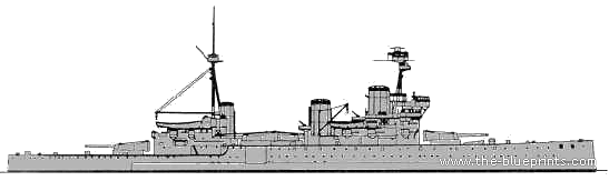 Корабль HMS Inflexible (Battlecruiser) (1919) - чертежи, габариты, рисунки