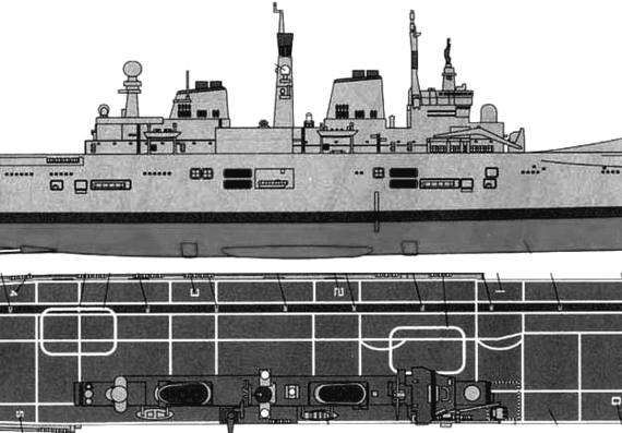 Корабль HMS Invincible (1982) - чертежи, габариты, рисунки