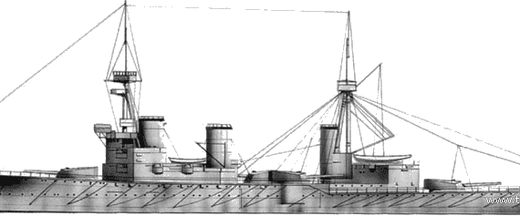 Корабль HMS Invincible (Battlecruiser) (1916) - чертежи, габариты, рисунки