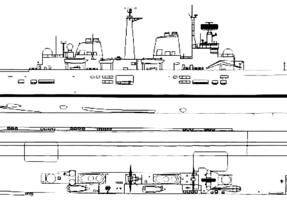 Aircraft carrier HMS Invincible R05 1982 (Light Carrier) - drawings, dimensions, pictures